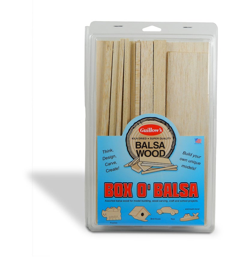 Guillow's Box O' Balsa Model Kit  Small  Random Sizes  1-Pound Box